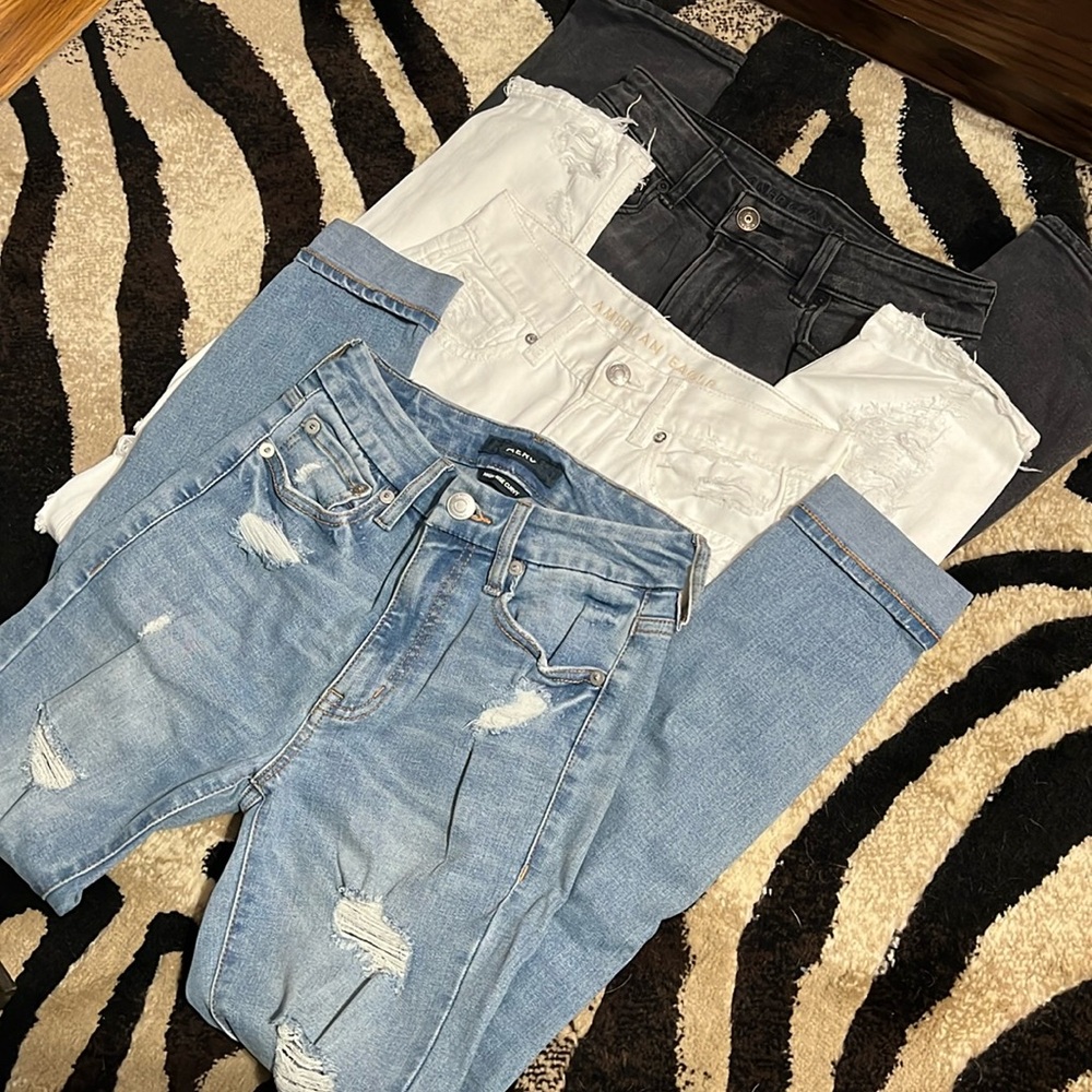 Bundle of 3 jeans by American Eagle and Aero size 2
